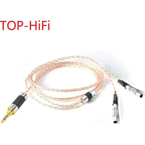 TOP-HiFi DIY 7N OCC Single Crystal Copper Silver Mixed Earphone Replacement Cable Upgrade Cable for Focal Utopia ELEAR Headphone