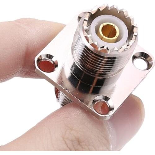 UHF SO239 Female To Female With Panel Mount RF Connector Coaxial Converter Adapter Straight Terminals