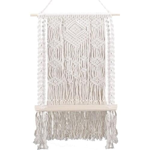 Plant Hangers Indoor Hanging Planter Blanket With Wood Beads Decorative Flower Pot Holder No Tassels Hanging Flower Pot With