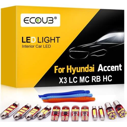 Interior LED Light Bulbs for Hyundai Accent 1th-5th Gen X3 LC MC RB HC 1994-2020 Dome Indoor Trunk Car LED Kit Update Conversion