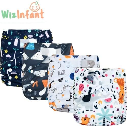 WizInfant 2pcs/lot Eco-Friendly Big Size XL Cloth Diaper Washable Adjustable Baby Nappy Reusable Cloth Diapers for children