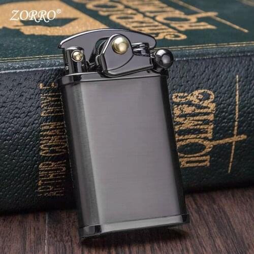 Zorro Portable Kerosene Lighter Vintage Metal Petrol Oil Encendedor Classic Gasoline Fluid Cigarette Lighter Smoking Accessories