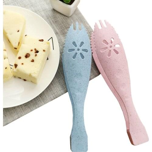 1Pcs Wheat straw plastic Bread Tongs Vegetable Fruit Clip Cake Dessert Pastry Clamp Buffet Clamps Barbecue Tongs Kitchen Utensil