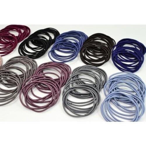 100 Pcs/Boxed Korean Simple Hair Ring Hair Accessories Seamless Thin Basic Style Hair Band Hair Rope