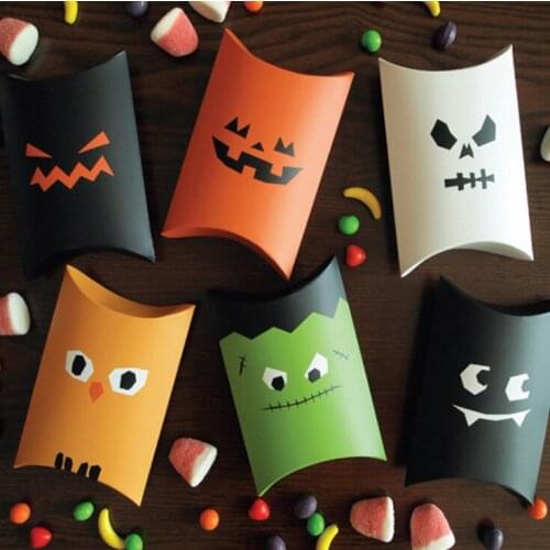 300pcs Funny Halloween candy pillow box carton korean wholesale creative packaging gift box