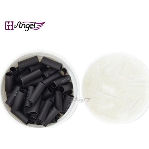 Wholesale 500pcs 3.5mm Heat Shrinkable Links Micro Rings Shrinkable Tubes For Human Feather Hair Extensions Tools Accessories