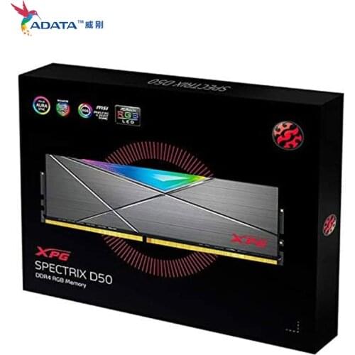 ADATA XPG Spectrix D50 RGB LED 3200 MHz 3600MHz 8Gx2 DDR4 XMP 2.0, 16GX2 DIMM Memory