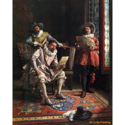 Free shipping classical court peopl male earl man meeting canvas painting oil painting on canvas wall art decoration picture