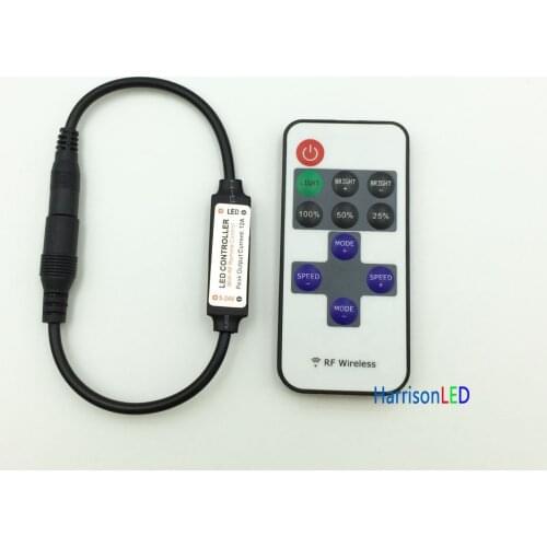 50x Battery included RF wireless Mini LED controller remote dimmer for single color 3538 5050 5630 copper wire strip lights