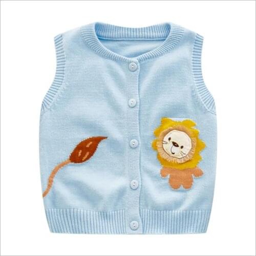 Childrens cotton thread solid color vest sweater 2