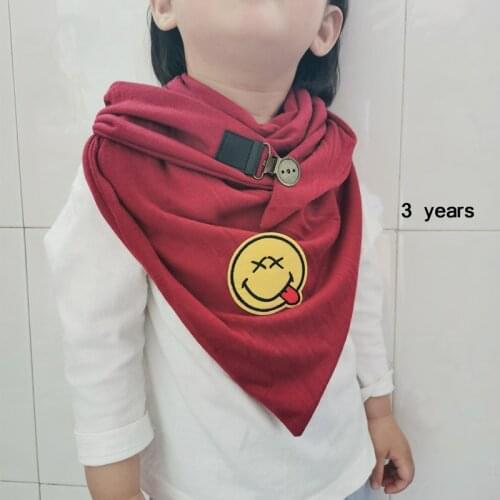 Boy Girls Childrens Scarves embroidery Smiley Neckerchief Triangle Kids blanket scarf necklace jewelry Shawl luxury poncho