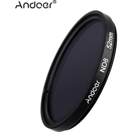 Andoer 52mm UV Filter +CPL Filter + ND8 Filter Kit Circular Polarizer Filter ND8 Filte for Nikon Canon Pentax Sony DSLR Camera