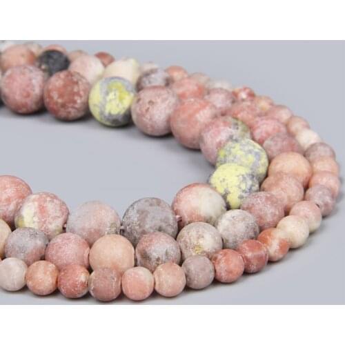 Mate Pink Yellow Red Plum Blossom Stone Jaspers Beads Loose Dull Polished Stone Beads Diy For Women Girl Jewelry Making Bracelet