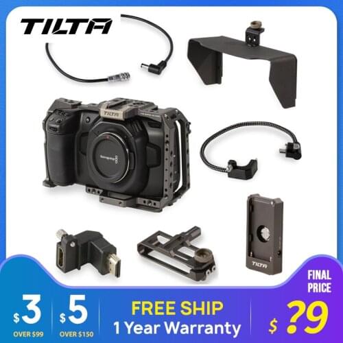 Tilta BMPCC 4k 6K Cage Camera DSLR with Sunho SSD Drive Holder DC Power Cable F970 Battery Plate Adapter VS Smallring
