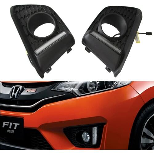 Xenon White OEM Fit LED Daytime Running Lights w/ Turn Signal Function For Honda Jazz FIT 2015-up