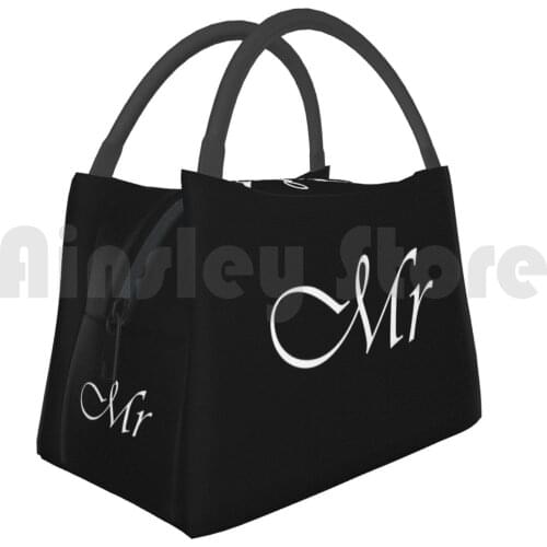 Cooler Lunch Bag Picnic Bag Mr Wedding Face Funny Reusable Washable Cute Scary Silly Black White Mom Dad Sister