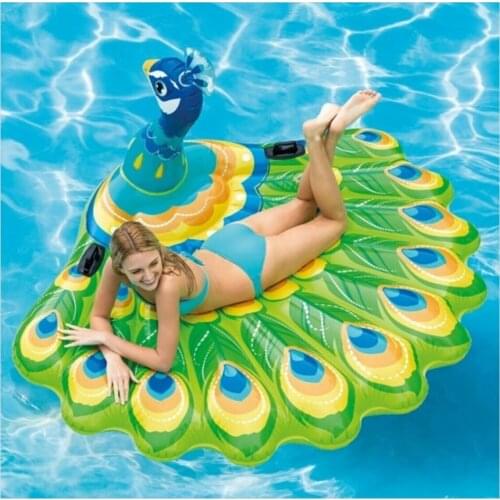 Fun Shaped Peacock Figured Summer Inflatable Swimming Pool Water Hammock Air Mattresses Cushion Beach Sports Lounger