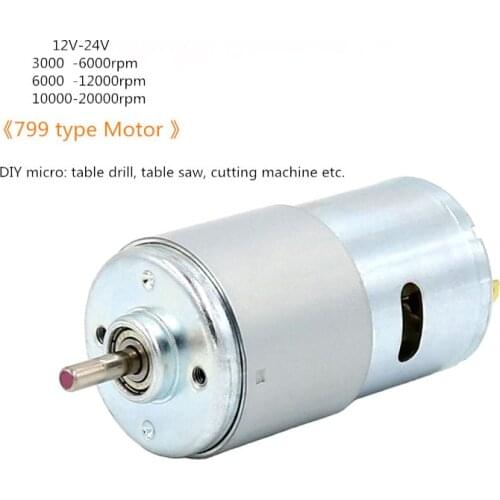 Strength 799 DC Motor 12V 24V CW CCW torque Power ball bearing 775 upgrade Motor DIY generator Drill Table saw Tool motor