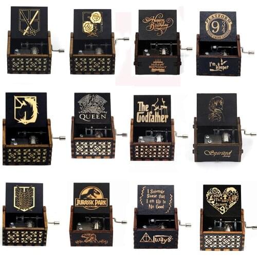 Attacking Giants Stationed Corps Music Box White Blue Black Wood Youre My Sunshine The Godfather Musica Theme Birthday Gift