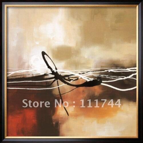 Wall Art Home Decor abstract painting Symphony in Red and Khaki II By Laurie Maitland High quality hand painted