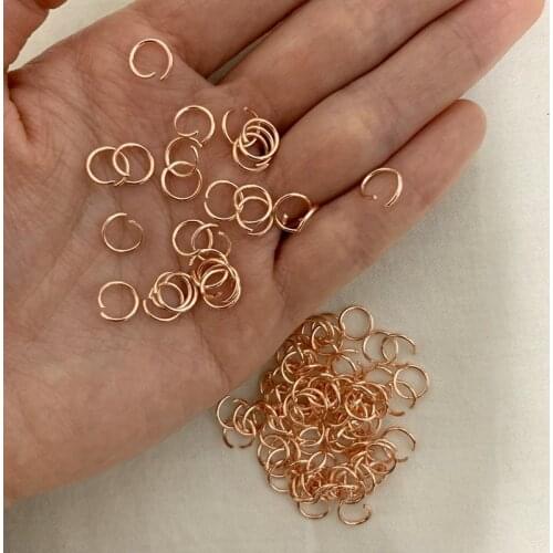 1*8mm Rose Gold Silver Stainless steel Open Jump Rings Split Rings Connectors Handmade Jewelry Making DIY Accessories 100pcs