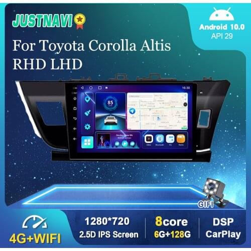Newest Android 10.0 Car Radio For Toyota Corolla Altis RHD LHD 2014-2016 GPS Stereo Auto Player Carplay 6G 128G DSP No 2 din DVD