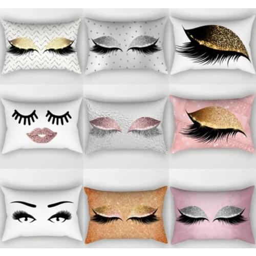 Brand New Style Creative Eyelash Polyester Pillow Case Waist Throw Home Decor