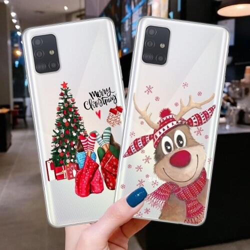 New Year Phone Case For Samsung Galaxy A51 A71 A21S A10 A20 A30 A40 A50 A70 A7 A6 A8 Plus 2018 Merry Christmas Soft TPU Cover