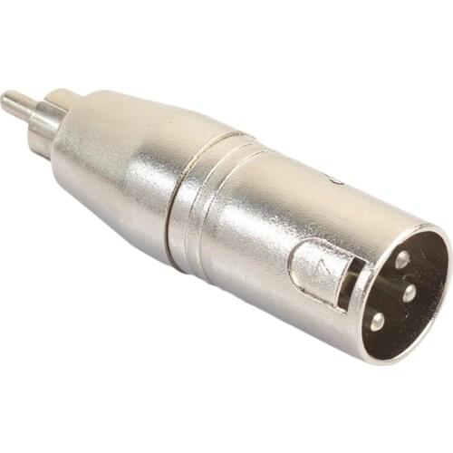 Durable XLR 3Pin Male to RCA Male Plug Audio Adapter for Mixer Speaker