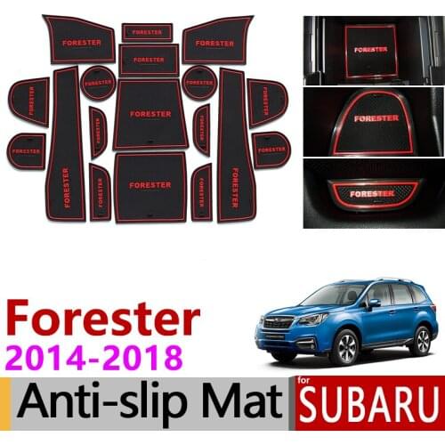 Anti-Slip Gate Slot Mat Rubber Cup Coaster for Subaru Forester 2014 2015 2016 2017 2018 SJ MK3 Accessories Stickers Car Styling