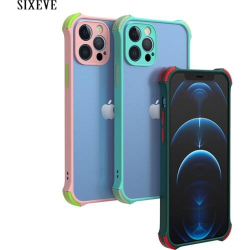 Shockproof Bumper Armor Phone Case For iPhone 11 12 Pro XS Max X XR SE 2020 6 6s 7 8 Plus Camera Protection Clear Hard PC Cover