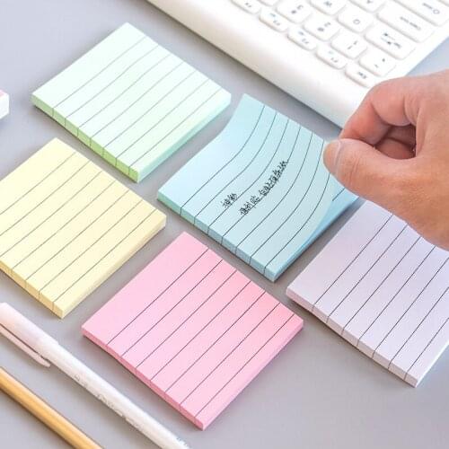 Blank Horizontal Grid Memo Pads Simple Scrapbook Sticker School Supplies Post Sticky Notes Office Stationery