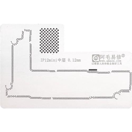 Amaoe Middle Layer Frame Reballing Stencil Platform for IP12 IPhone 12 Pro Max Mini Tin Planting Steel Mesh Rework Tool
