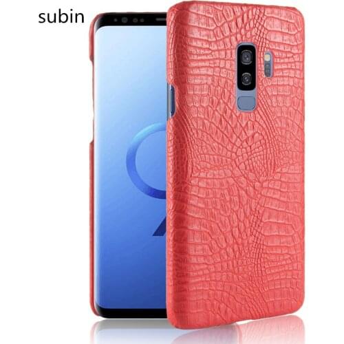 For amsung Galaxy S9 Plus 6.2 inch Luxury PU Leather Hard Plastic Back Cover Phone Case For Samsung Galaxy S9 Plus
