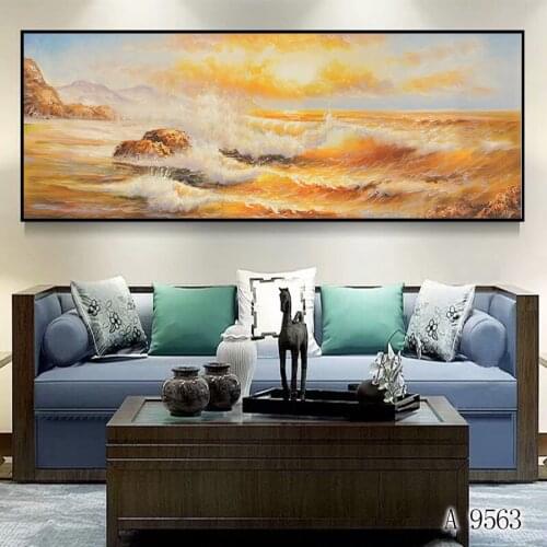 Modern Oil Painting Print on Canvas Ocean Wave Seascape Canvas Art Print Printing Canvas Painting Wall Art Picture for HomeDecor