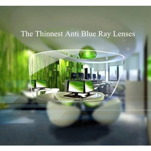 Chashma 1.74 Index Thinnest Blue Ray Block Glass Clear Color Anti Reflective Ultra Thin Prescription Lenses Top Quality Lens