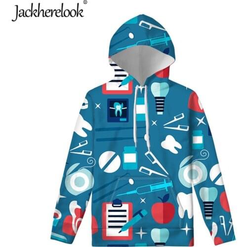 Jackherelook Women Hoodie Sweatshirts Teeth/Dental Equipment Designer Winter Oversize Ladies Pullovers Warm Pocket Hooded jacket