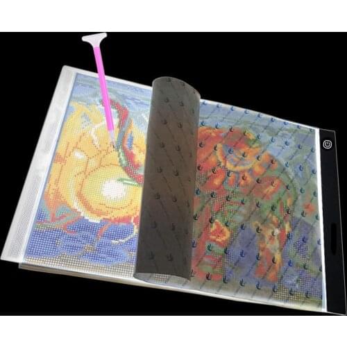 A4/A5 Size Three Level Dimmable Led Light Pad,Tablet Eye Protection Easier for Diamond Painting Tools Accessories Storage box