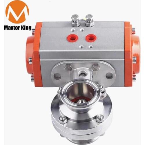 Tri Clamp Pneumatic Sanitary Butterfly Valve Air Control Butterfly Valve Double Acting