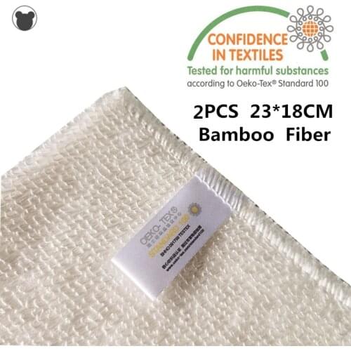 2PCS Natural bamboo fiber thickened cleaning cloth kitchen scouring pad white dish towel easy to clean bathroom rags dishcloth