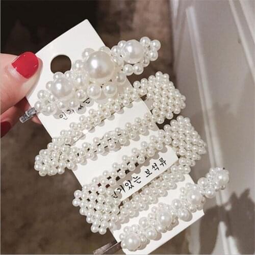 1PC Women Girls Elegant Pearls Hair Clips Sweet Headwear Hair Ornament Hairpins Barrettes Headband Hair Accessories