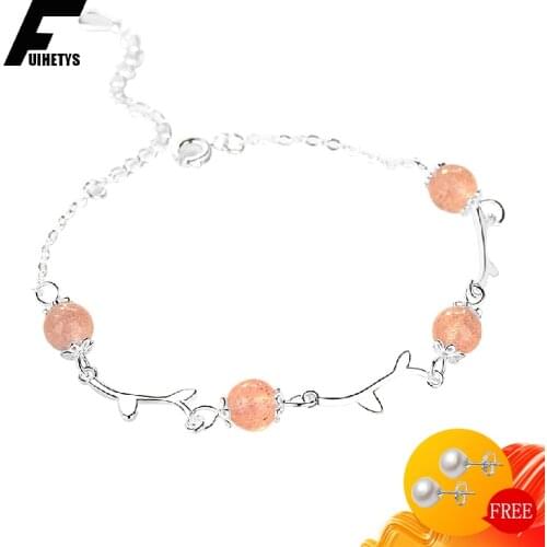 Women Bracelet 925 Silver Jewelry with Moonstone Trendy Accessories for Girl Wedding Promise Party Ornaments Bracelets Wholesale