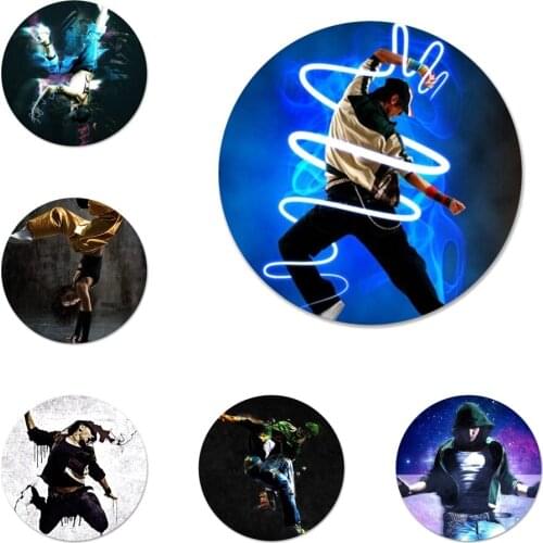 58mm Breaking Hip Hop Break dance Icons Pins Badge Decoration Brooches Metal Badges For Clothes Backpack Decoration