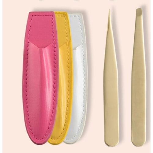 1pcs stainless steel gilt mirror eyebrow clip eyebrow tweezers paste false eyelashes double eyelid beauty tool