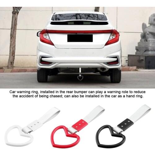 1pcs Car Rear Bumper Warning Ring Interior Safety Hand Ring Heart-shaped Static Belt Decorative Warning Loops Warning Ring