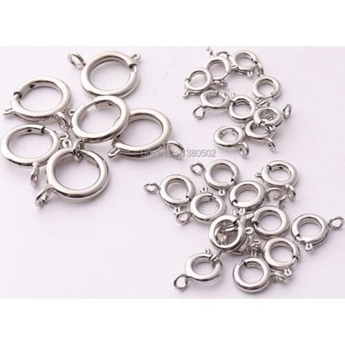 100pcs/lot 17/10/9mm Silver Color Spring Ring Clip Buckle for Bracelet Necklace Connector hardware accessories