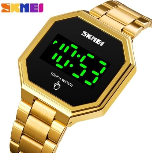 1696 SKMEI Creative Touch Screen Display Watches Men Fashion LED Electronic Male Wrist Watch Waterproof Date Clock reloj hombre