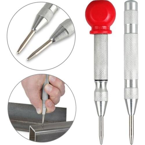 2Pcs 5inch Automatic Center Pin Punch Spring Loaded Marking Starting Holes Tool For Alloy Steel Metal Wood Drilling Tool