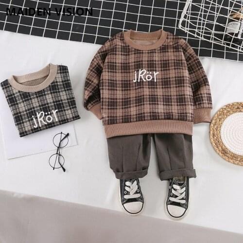 2021 spring Kid Boy Girl Clothing New Casual Tracksuit Long Sleeve lattice Sets Infant Clothes Baby Pants 1 2 3 4 Years wear