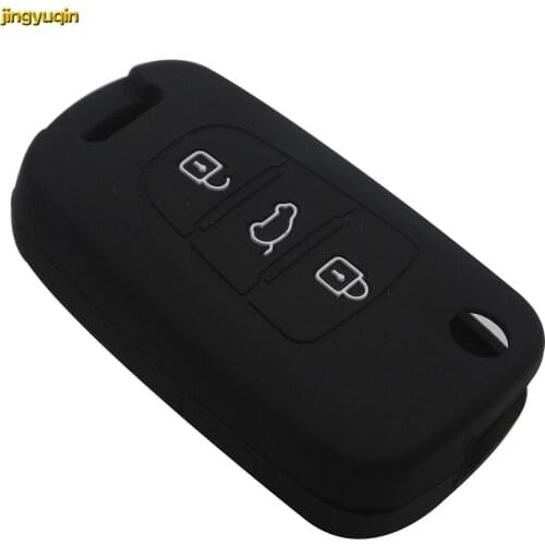 30PCS Mix Colors 3 Buttons Silicone Car Key Case Cover For Kia For Hyundai For Jeep For Toyota No Logo Car-styling